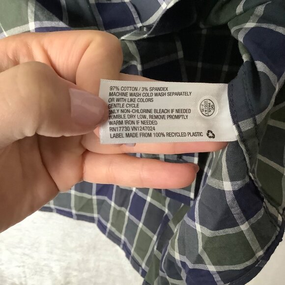 Goodfellow & Co Slim Fit Plaid Shirt Men Sz Medium Long Sleeve Mountain Spruce - Picture 7 of 10